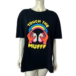 Touch The Muff Graphic Tee Black Short Sleeve Size XL